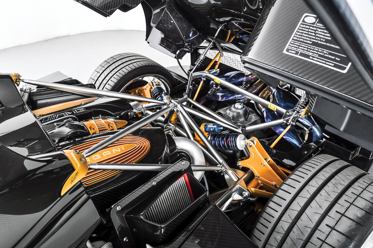 Engine of 2018 Pagani Huayra Roadster offered at RM Sotheby’s Arizona live auction 2020
